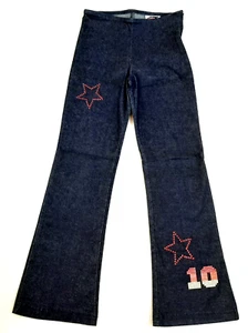 VTG Game7 Girl's Pants Sz 10 Ins 26.5 Pants Dark Blue Lightweight Denim Stretch - Picture 1 of 11