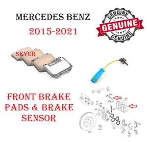 Front Brake Pads With Sensor For Mercedes-Benz C300 C350e C400 E300 GLC300  - Picture 1 of 8