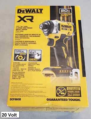 DeWALT DCF860B 20V XR 1/4" Hex Brushless Impact Driver.  New 2024 Bare Tool Only - Image 1 of 3