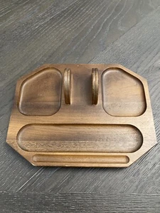 Vintage Decatur Industries Wooden Walnut Desk Tray Office Organizer Caddy - Picture 1 of 5