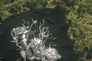 SiGh~Fi T-Shirt "808 HeARt AcHE" (Vintage 90s All Over Print) Gr./XL - Bild 1 von 8