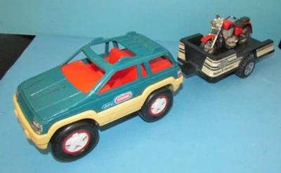 Jeep Buddy L vintage 1994 com trailer e motocicleta Buddy L 1993 - Imagem 1 de 4