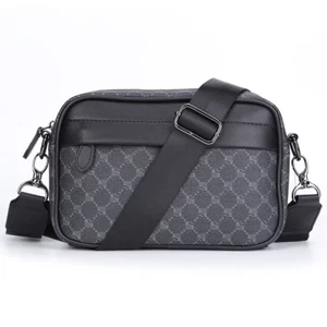 Sacoche à Bandoulière Homme Grand Modèle Cuir PU Noir Sac de Voyage Bandoulière - Picture 1 of 28