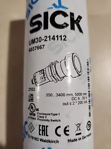New SICK UM30-215113 6036920 Ultrasonic Sensor 600 - 6000 / 8000 mm 9-30 VDC - Picture 1 of 4