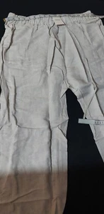 Amazhiyu Womens Linen Trousers  Summer Casual Drawstring   Elastic Waist XXL - Picture 1 of 7