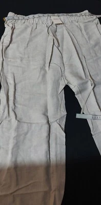 Amazhiyu Womens Linen Trousers  Summer Casual Drawstring   Elastic Waist XXL - Image 1 of 4