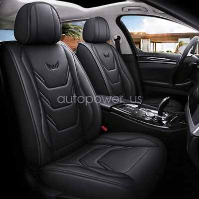 For Chevy Silverado GMC 1500 2500HD 3500HD Car Leather Front & Rear Seat Cover - Image 1 of 4