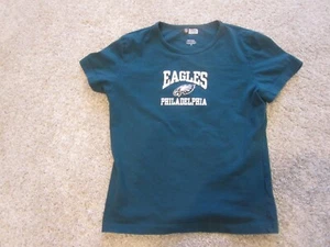 Women's Philadelphia Eagles Rhinestone Football T Shirt Size M - Picture 1 of 3