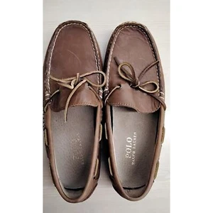Polo Ralph Lauren Wyndings Cuero Zapatos Mocasines Marrón 7.5B Usados en Excelente Condición - Imagen 1 de 7