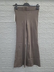 New Donni The Rib Kick Flare Pants Size XSmall Taupe - Picture 1 of 9