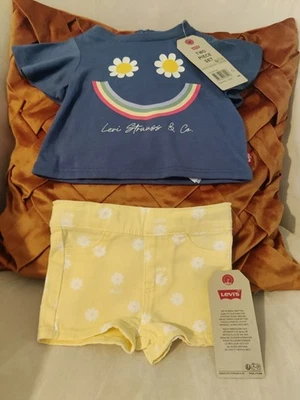 Set maglietta e pantaloncini Levis fiordo costiero 3 mesi arcobaleno adorabile - Immagine 1 di 4