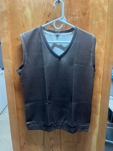 Pulloverweste Herren braun V-Ausschnitt Größe M ärmellos Strickpullover - Bild 1 von 2