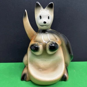 Vintage 1956 McCoy Ceramic Boxing Kangaroo Dresser Caddy Valet Pulp Fiction - Picture 1 of 20