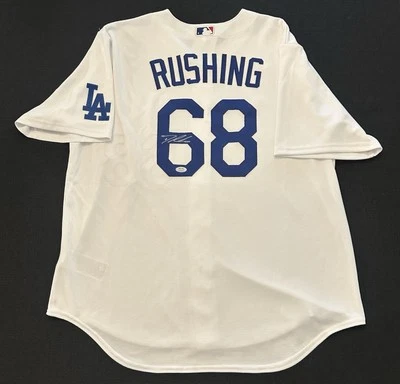 Dalton Rushing Signed Authentic White Dodgers Jersey Autographed Auto PSA COA - Image 1 of 4