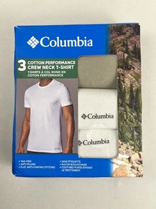 Pack de 3 camisetas de algodón para hombre Columbia Performance cuello redondo talla S/P - Imagen 1 de 6