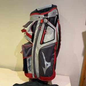 Mizuno Golf Cart Bag Red Grey Waterproof Multicolour 14 Way Divider - Picture 1 of 19