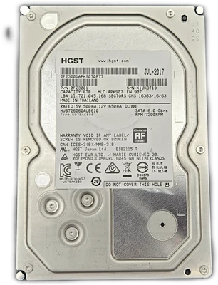 Hitachi Ultrastar HUS726060ALE610 6TB 3.5" SATA III HDD - Image 1 of 4