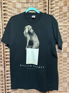 Vintage 87  WILLIAM WEGMAN In The Box T Shirt Weimaraner Single Stitch USA Large - Picture 1 of 8