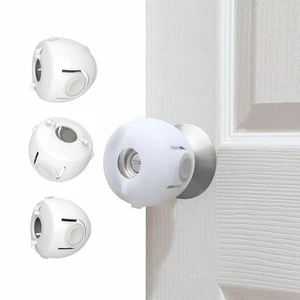 Child Proof Door Knob Covers, Safety Cover for Kids, 4 Pack, White  - Picture 1 of 7