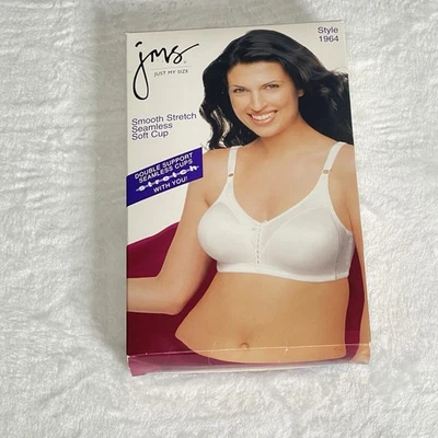 Just My Size Satin Smooth Seamless Stretch Soft Cup Wirefree Bra 42B NEW 1964 - Image 1 of 4