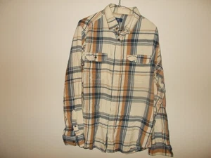 Herren George Hemd Gr. Large 42-44 kariert blau braun weiß Baumwolle Flanell - Bild 1 von 4