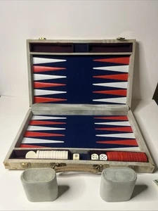 Vintage Backgammon mit fehlenden Teilen - Bild 1 von 8
