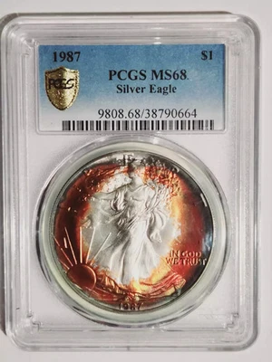 1987 P Silver Eagles PCGS MS-68 Silver Eagle - Image 1 of 2