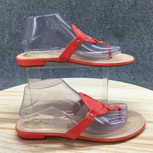 Vince Camuto Sandals Womens 9 M Braida Thong Orange Faux Leather Toe Post NEW - Picture 1 of 19