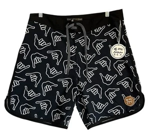 Of One Sea Men's Boardshorts Hawaii Hang Loose Size 34 Sustainable NWT - Picture 1 of 7