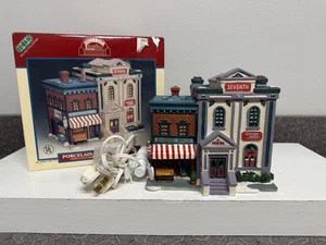 1998 Lemax Jukebox Junction 7th Heaven Beauty & Barber Shop Lighted House in Box - Picture 1 of 14