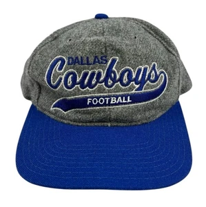 Vintage Dallas Cowboys Starter Hat Cap 100% Wool Script Tailsweep Snapback - Picture 1 of 11