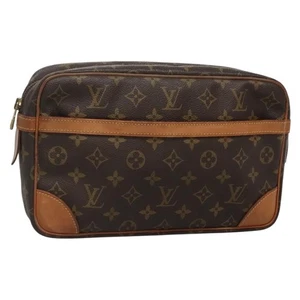 LOUIS VUITTON Monogram Compiegne 28 Clutch Bag M51845 LV Auth 129666 - Picture 1 of 18