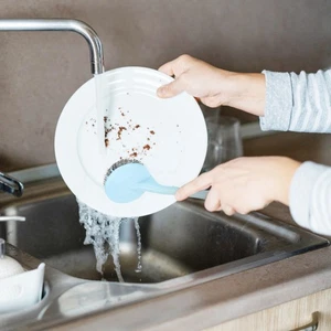 Spazzola multifunzione pulitore padella inox sfera pulizia lana acciaio - Foto 1 di 12
