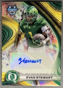 Evan Stewart 2024 Bowman U Best Prospect Refractor Auto Oregon WR - Bild 1 von 2
