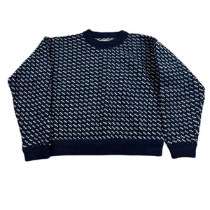 Suéter Vintage LL Bean Birdseye Para Mujer Hecho en Noruega Talla Mediana Azul Marino - Imagen 1 de 4