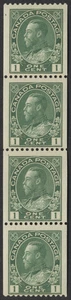 Canada #131 1c Admiral Coil Strip of 4 Mint F-VF NH - Picture 1 of 4