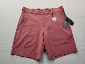 NEW Travis Mathew Mens 8" Tech Chino Golf Shorts Sz 30 Berry Red - Picture 1 of 11
