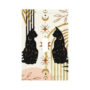 Mid Century Golden Boho Gatto Gattini Pet 1 Banda Interruttore Luce Piastra Decorativa... - Foto 1 di 8