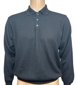Evoluzione Marzia Firenze Men’s Vintage Sweater M Black Italy Collar 3-Button - Picture 1 of 8