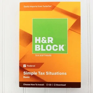 H&R Block Basic 2018 Simple Tax Solutions Tax Software NEW - Picture 1 of 5