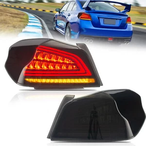 VLAND Smoked LED Tail Lights For 2015-2021 Subaru WRX STI w/Sequential Signal 2x - Picture 1 of 10