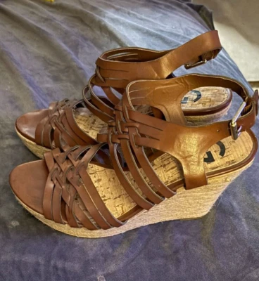 G by Guess  Woman’s 7 Brown Sandal Wedges - Image 1 of 4