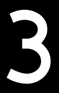 Number 3 Decal Stickers in 4 Sizes Black White Blue Red Or Pink - Picture 1 of 10