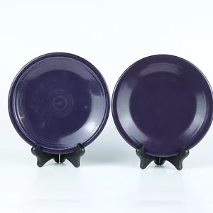 Pair (2) Vintage FIESTAWARE Homer Laughlin PLUM 7" Salad Plates - Picture 1 of 5