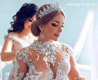 High Quality Silver Tiara White Crystals Crown Wedding Hair Party Prom Accessory