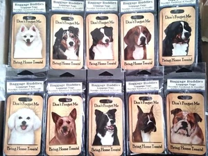 Dog Breed Luggage Tag Crate Id Tag Aluminum With Acrylic Hang Tag Cats too - Picture 1 of 106