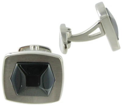 Gemelos hexagonales negros de acero inoxidable Rochet para hombre de 15,8 mm Foto 1 de 2