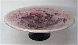 Fine 11.25" SCHNEIDER ART DECO GLASS Compote "Purple Swirl" c. 1930 antique - Picture 1 of 7