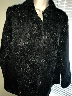 Chaqueta Gloria Vanderbilt NEGRO ROSA Informal Poli Rayón Talla S ❤️tb9j14 NUEVA SIN ETIQUETAS Foto 1 de 4