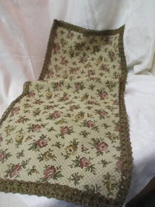Vintage large rectangular Tapestry Doily Gold Braid Velvet back - Picture 1 of 4